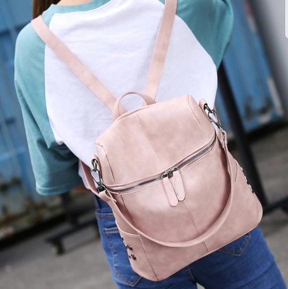 Blush Vegan Leather Mini Backpack - Picture 2 of 8